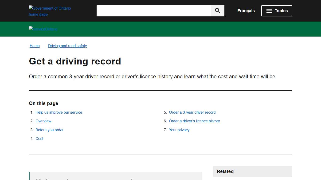 Get a driving record ontario.ca